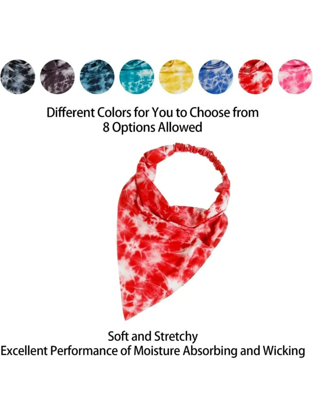 8 Pcs Boho Hair Scarves Headbands for Women & Girls - Non-Slip Elastic Triangle
